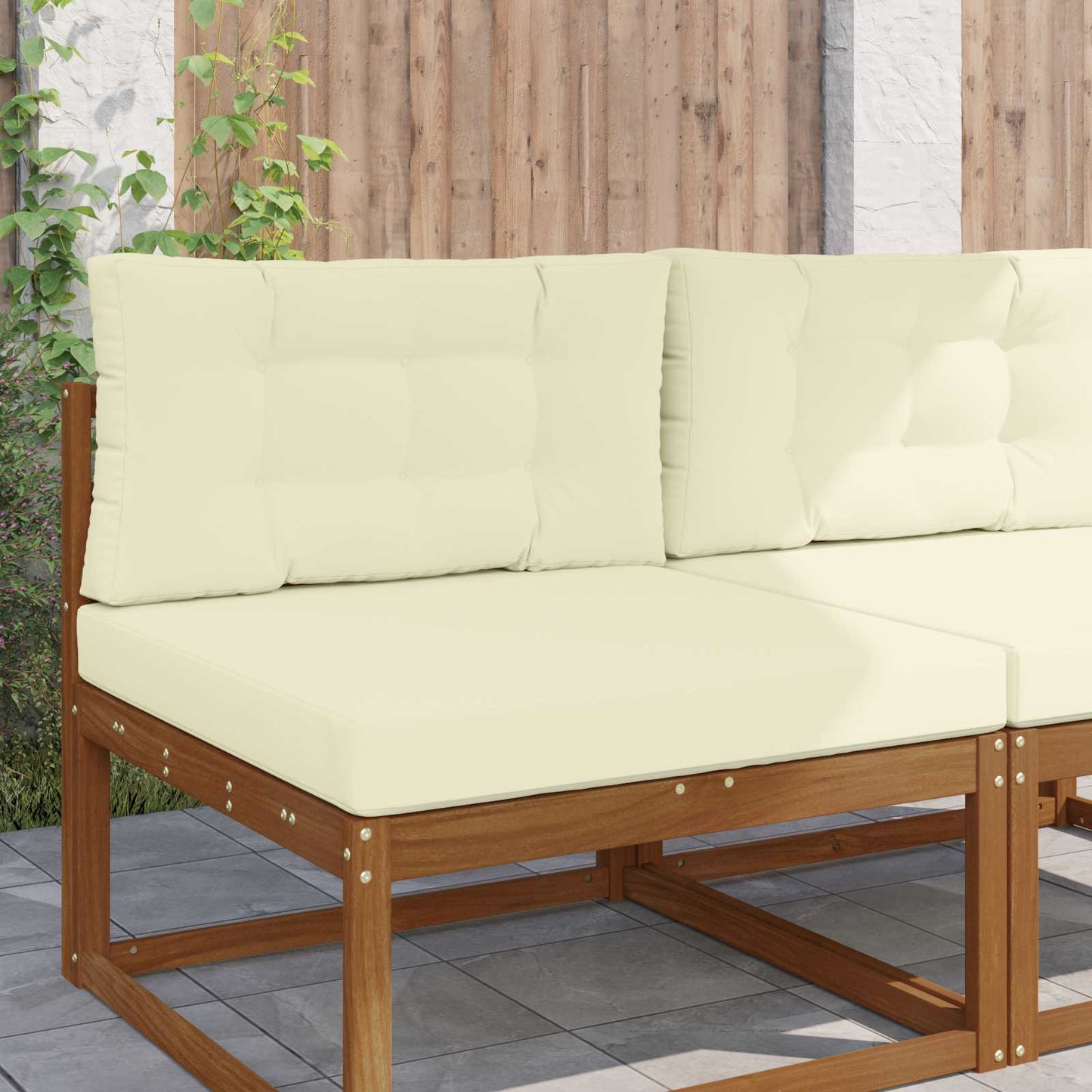 Cuscino per divano da esterno 2 pcs Crema Poliestere