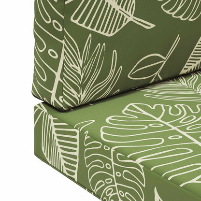 Cuscino per divano da esterno 3 pcs Design a foglia Poliestere | homemem39