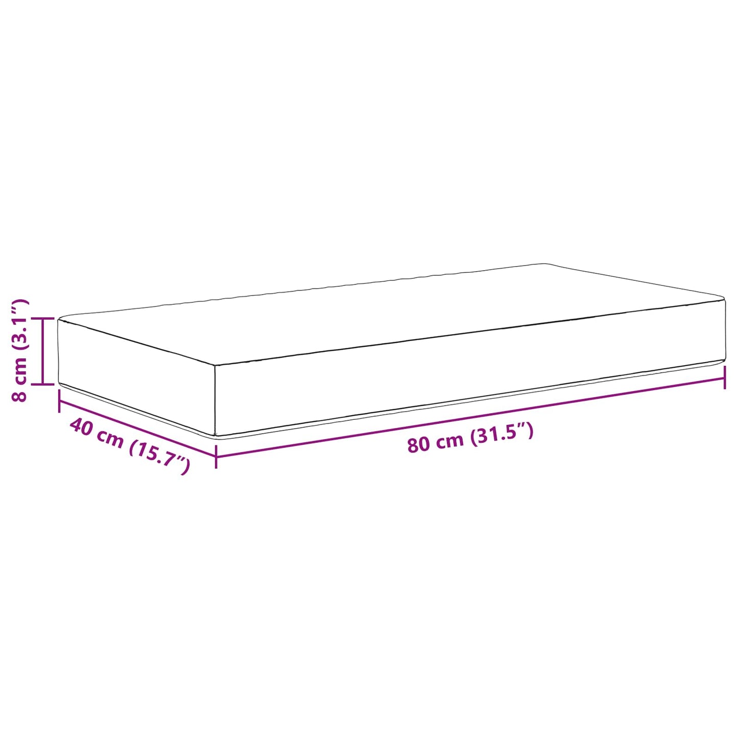 Cuscino da Sedia Esterno Grigio 80 x 40 x 8 cm 100% Poliestere | homemem39
