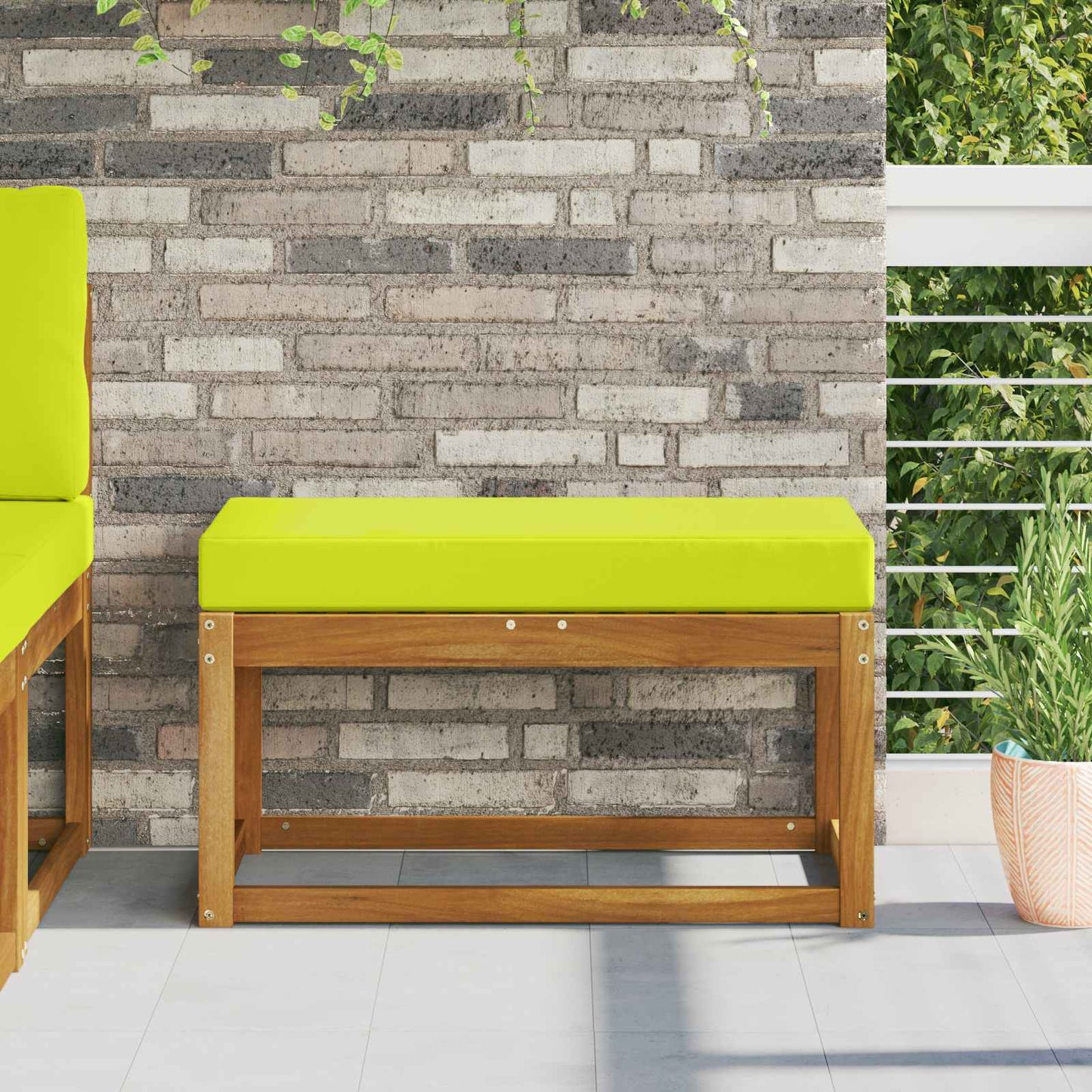 Cuscino da Sedia Esterno Verde 80 x 40 x 8 cm 100% Poliestere
