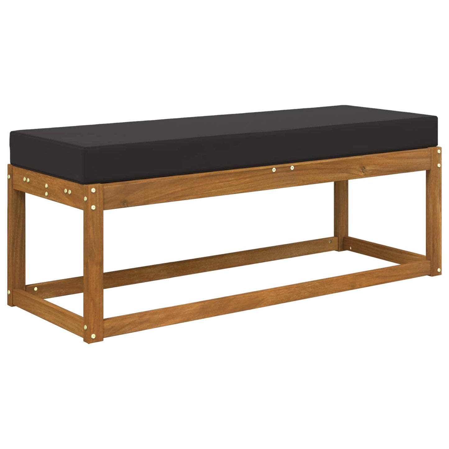 Cuscino da Sedia Esterno Nero 111,5 x 40 x 8 cm 100% Poliestere