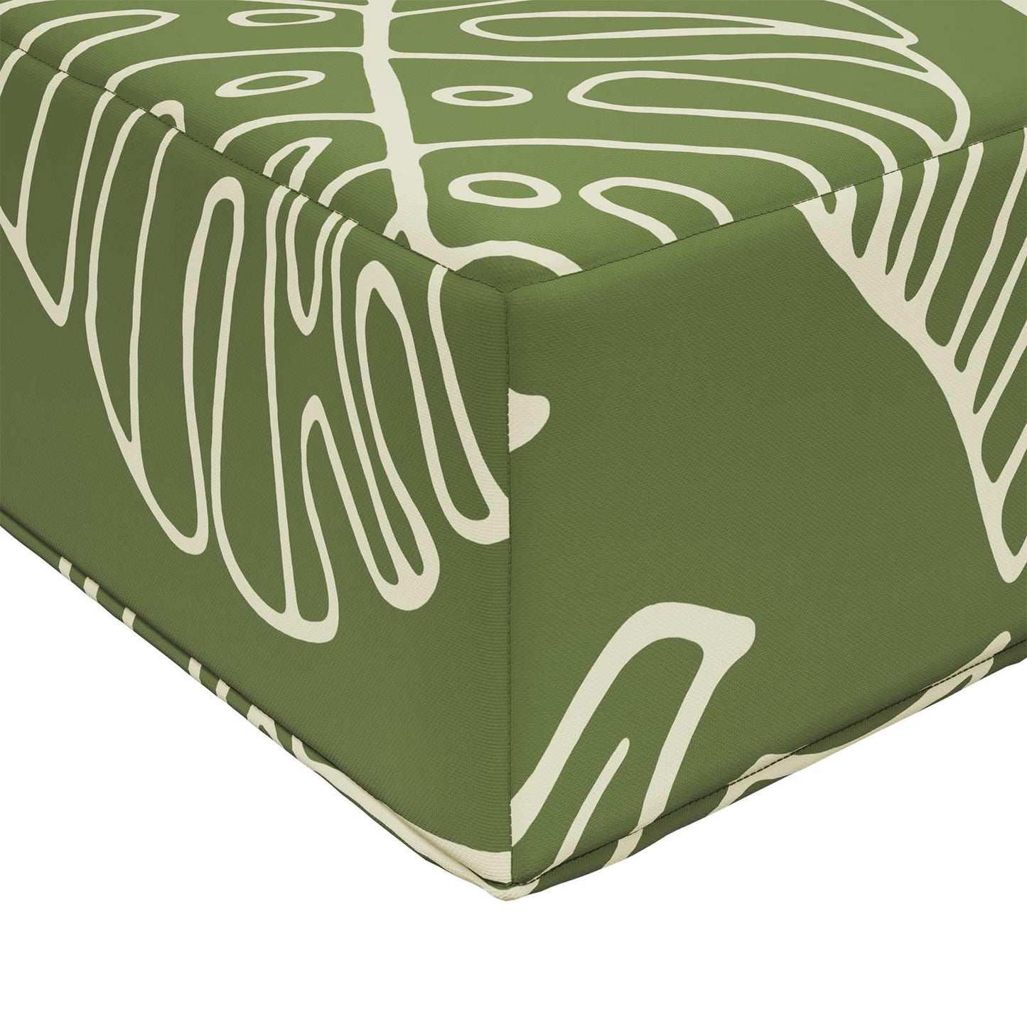 Cuscino da Sedia Esterno Foglie Verdi 111,5 x 40 x 8 cm