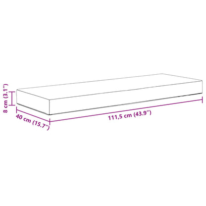 Cuscino da Sedia Esterno Foglie Verdi 111,5 x 40 x 8 cm
