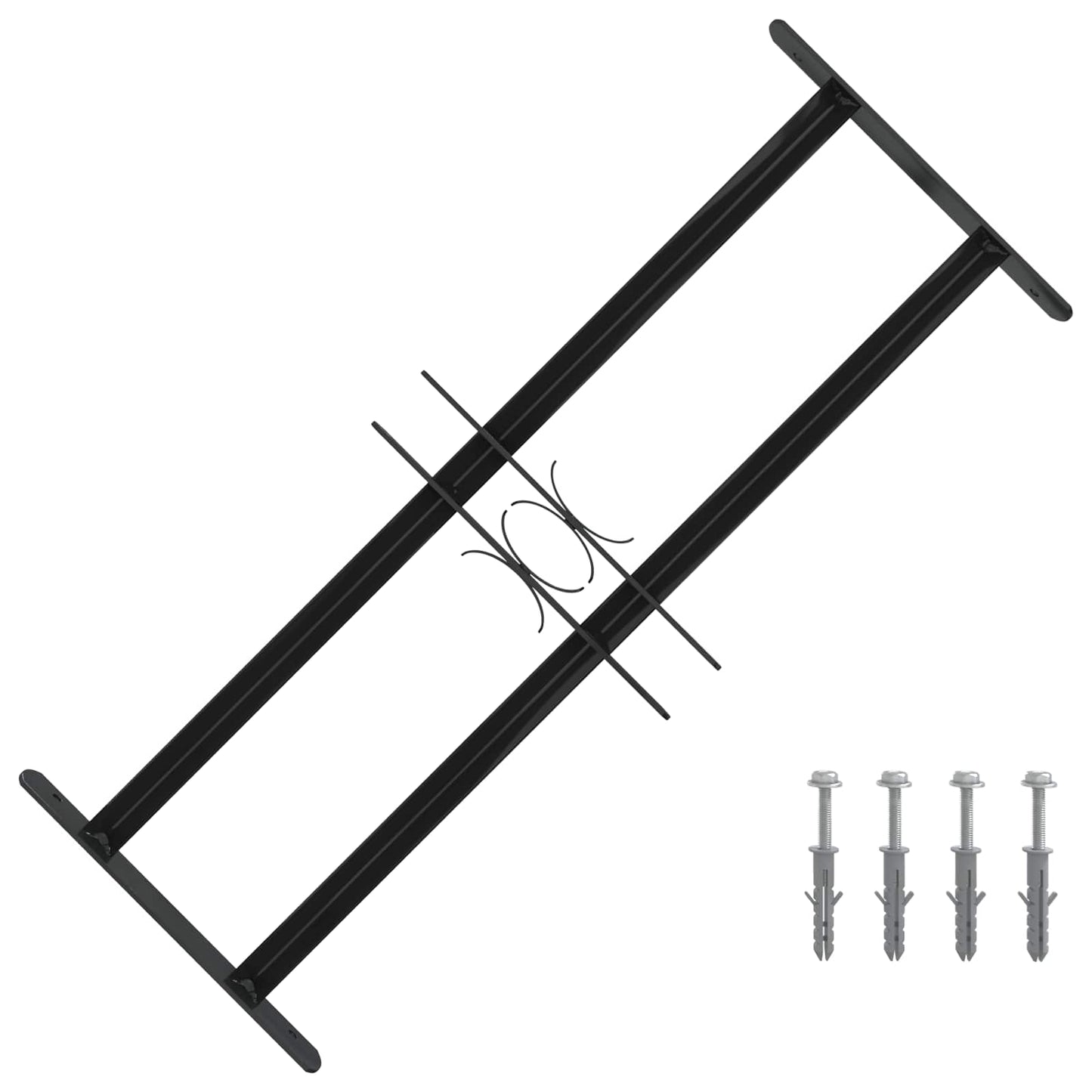 Griglia Finestra Nero 76 x 30 cm Acciaio verniciato a polvere