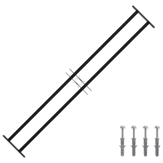 Griglia Finestra Nero 176 x 30 cm Acciaio verniciato a polvere