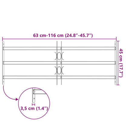 Griglia Finestra Nero 116 x 45 cm Acciaio verniciato a polvere