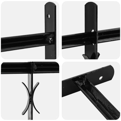 Griglia Finestra Nero 115 x 60 cm Acciaio verniciato a polvere