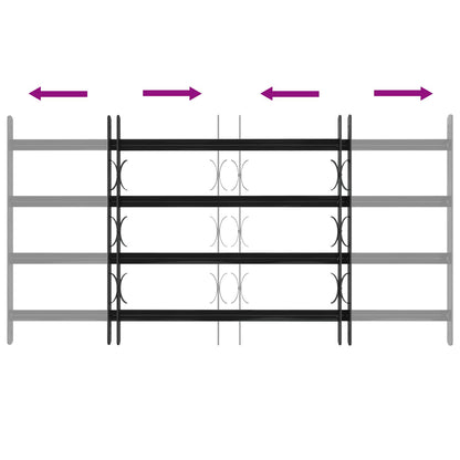 Griglia Finestra Nero 115 x 60 cm Acciaio verniciato a polvere