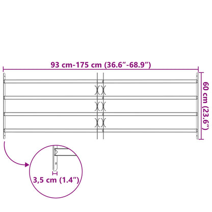 Griglia Finestra Nero 175 x 60 cm Acciaio verniciato a polvere