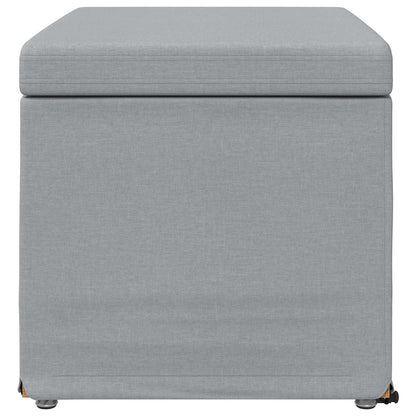 Pouf Grigio chiaro Tessuto e Legno Ingegnerizzato