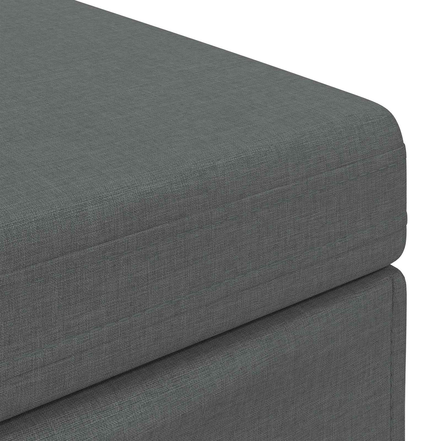 Pouf Grigio scuro Tessuto e Legno Ingegnerizzato
