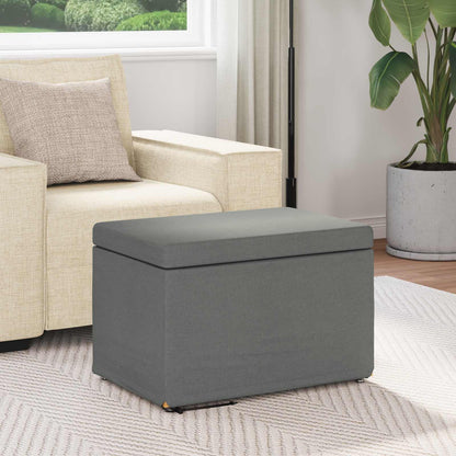 Pouf Grigio scuro Tessuto e Legno Ingegnerizzato