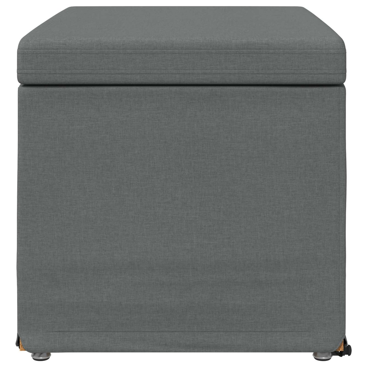 Pouf Grigio scuro Tessuto e Legno Ingegnerizzato