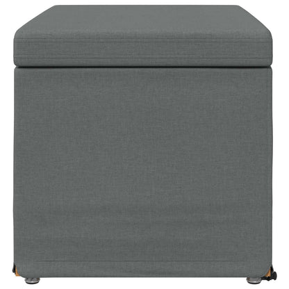 Pouf Grigio scuro Tessuto e Legno Ingegnerizzato