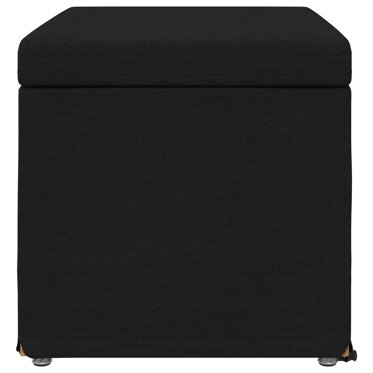 Pouf Nero 61 x 41 x 40 cm Tessuto e Legno Ingegnerizzato