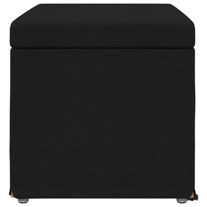 Pouf Nero 61 x 41 x 40 cm Tessuto e Legno Ingegnerizzato