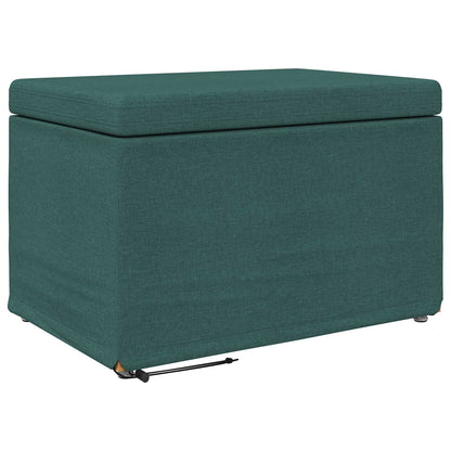 Pouf Verde Scuro 61 x 41 x 40 cm Tessuto e Legno Ingegnerizzato