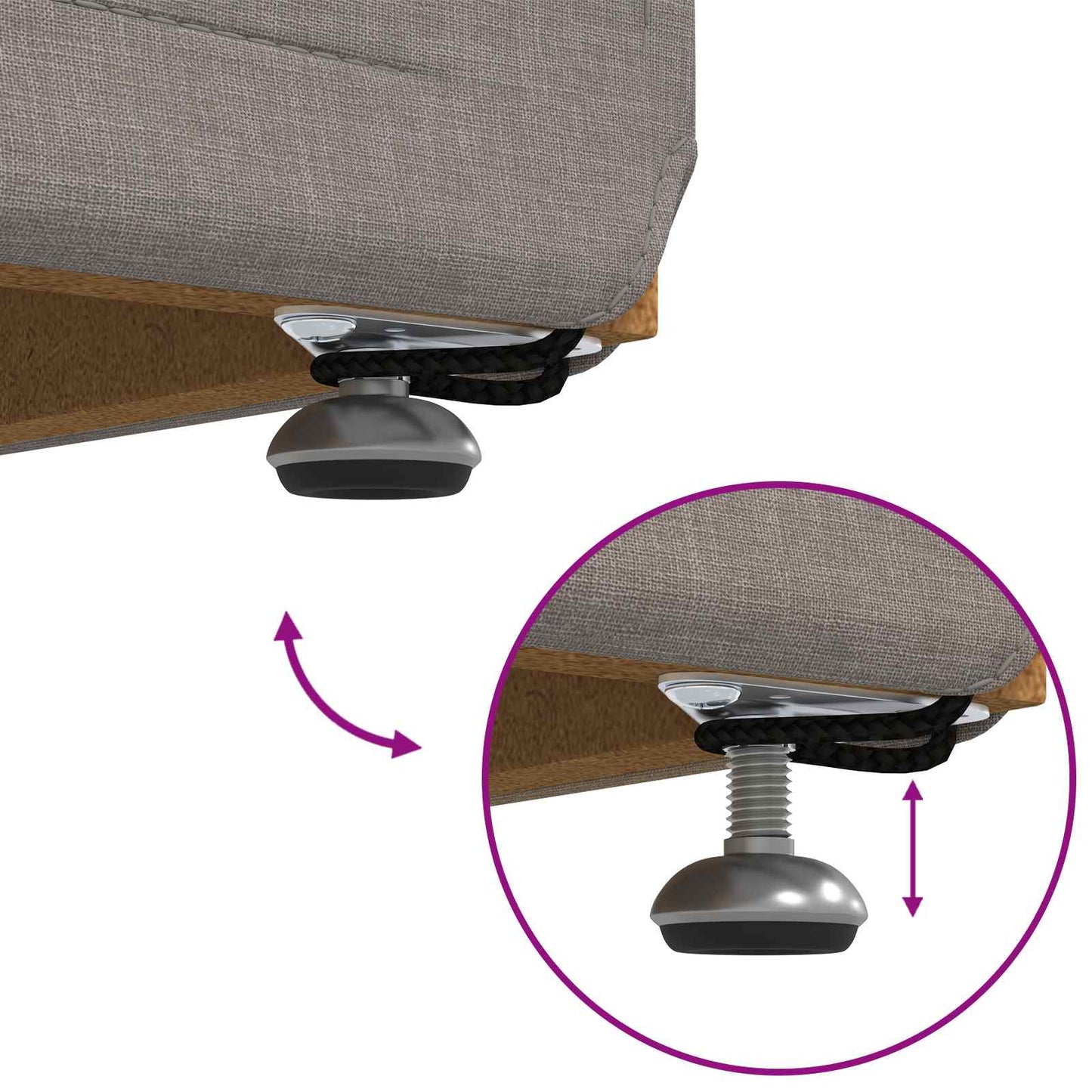 Pouf Talpa 61 x 41 x 40 cm Tessuto e Legno Ingegnerizzato