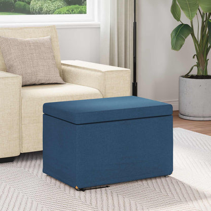 Pouf Blu 61 x 41 x 40 cm Tessuto e Legno Ingegnerizzato