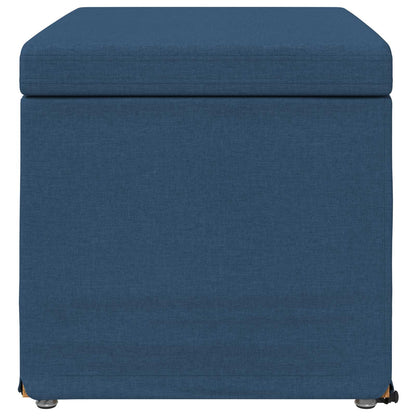 Pouf Blu 61 x 41 x 40 cm Tessuto e Legno Ingegnerizzato
