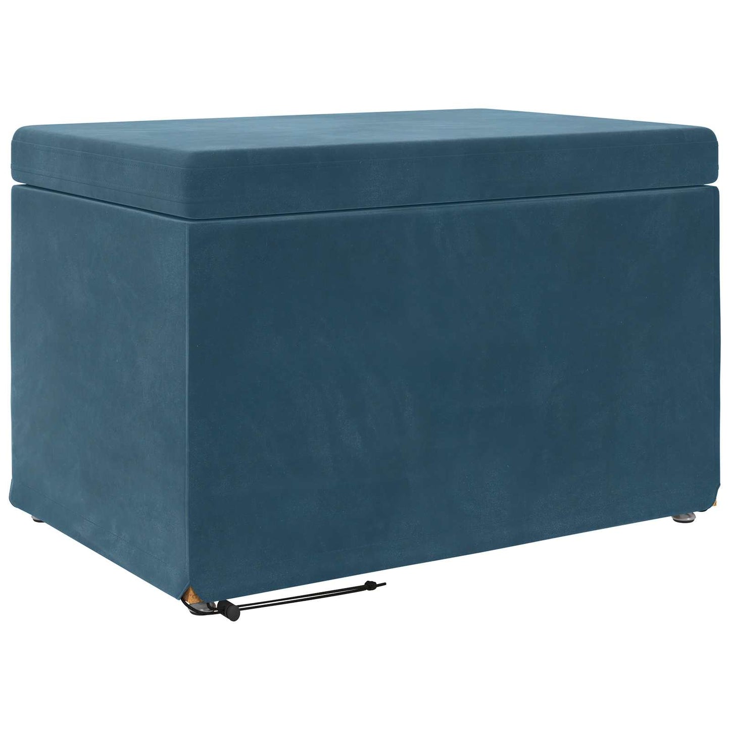 Pouf Blu 61 x 41 x 40 cm Velluto e Legno Ingegnerizzato