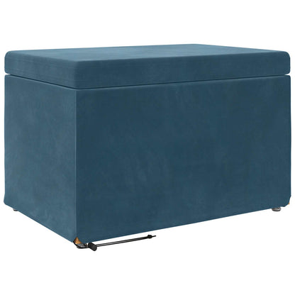 Pouf Blu 61 x 41 x 40 cm Velluto e Legno Ingegnerizzato