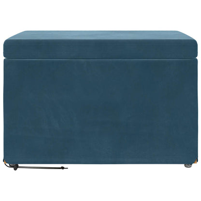 Pouf Blu 61 x 41 x 40 cm Velluto e Legno Ingegnerizzato