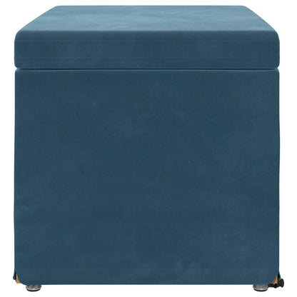 Pouf Blu 61 x 41 x 40 cm Velluto e Legno Ingegnerizzato
