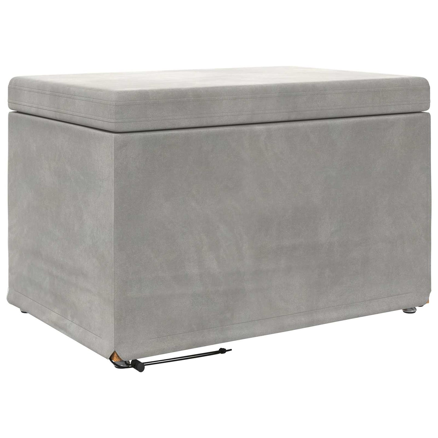 Pouf Grigio chiaro Velluto e Legno Ingegnerizzato