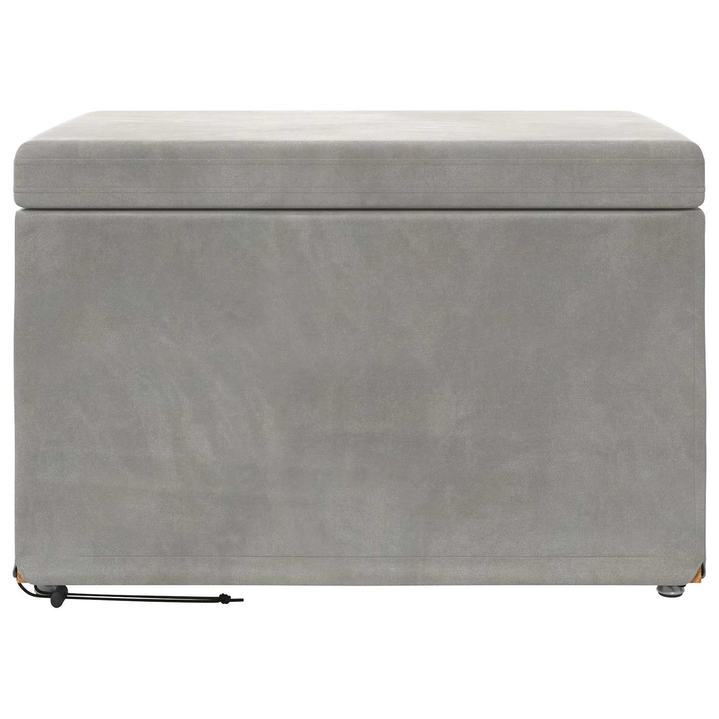 Pouf Grigio chiaro Velluto e Legno Ingegnerizzato