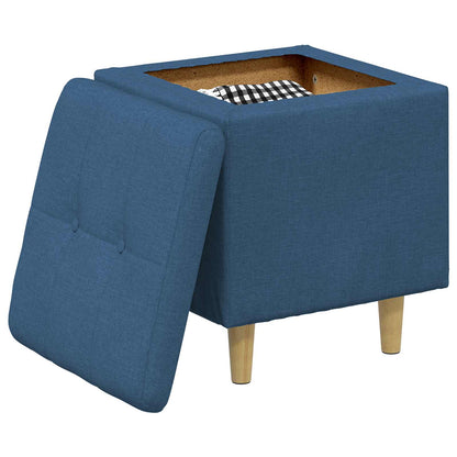Pouf con Storage Blu 40 x 40 x 45 cm Tessuto