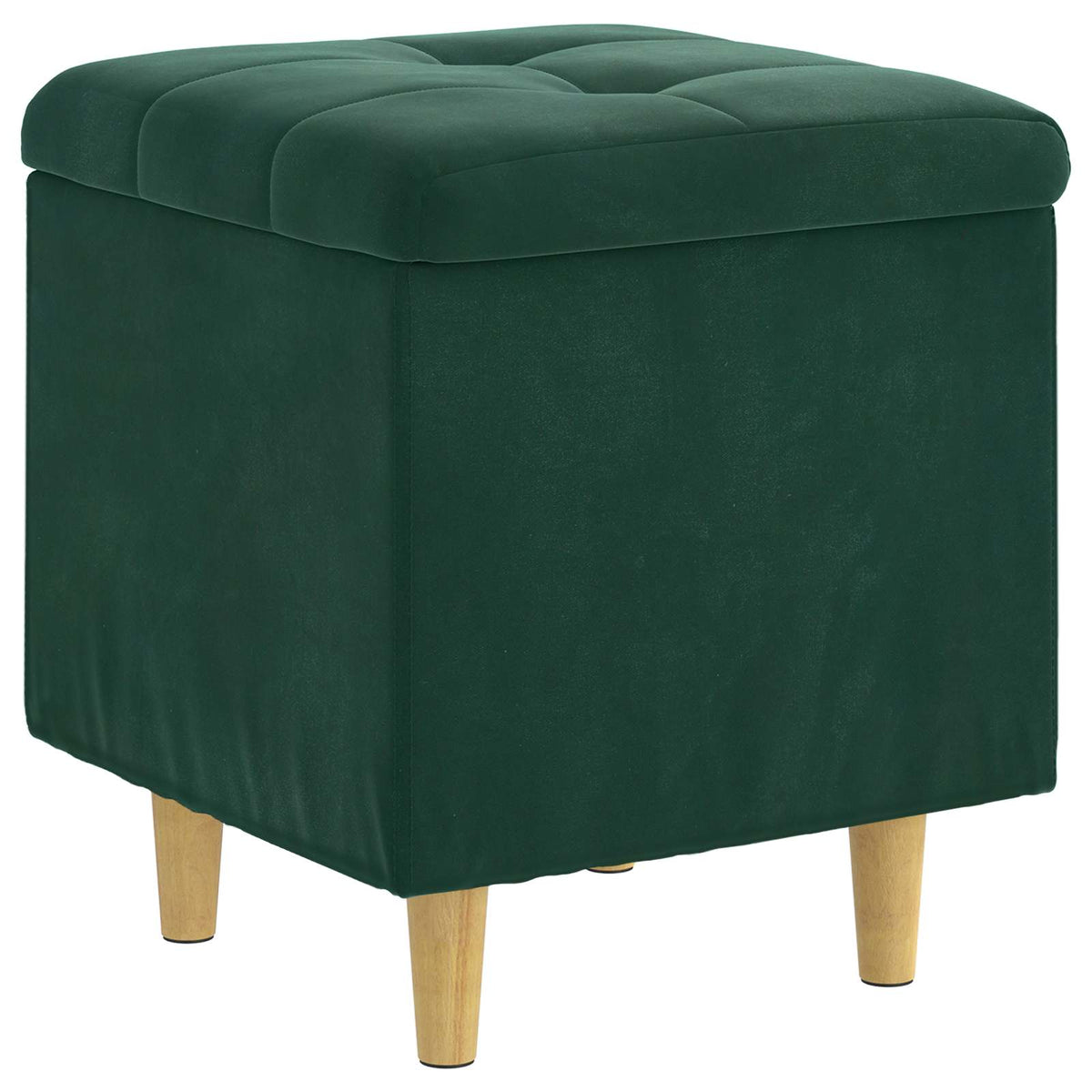 Pouf con Storage Verde Scuro 40 x 40 x 45 cm Velluto