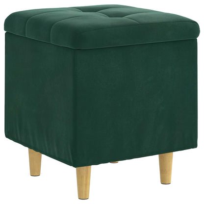 Pouf con Storage Verde Scuro 40 x 40 x 45 cm Velluto