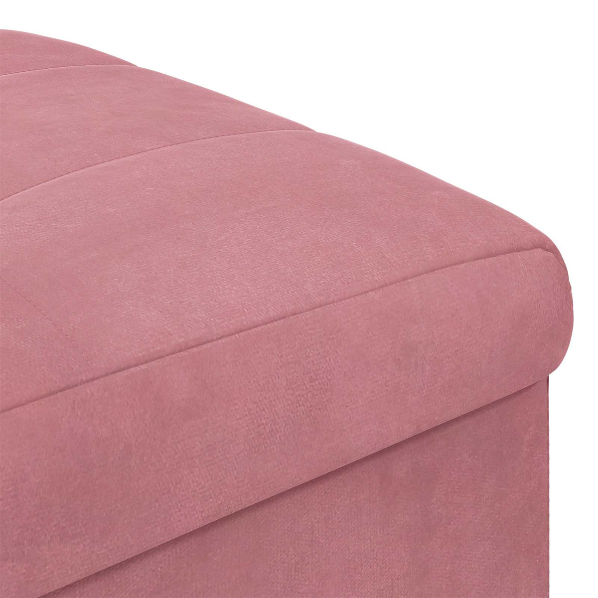 Pouf con Storage Rosa 40 x 40 x 45 cm Velluto | homemem39