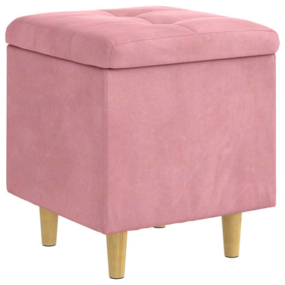 Pouf con Storage Rosa 40 x 40 x 45 cm Velluto | homemem39