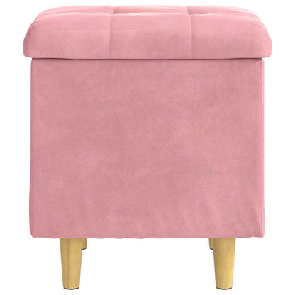 Pouf con Storage Rosa 40 x 40 x 45 cm Velluto | homemem39