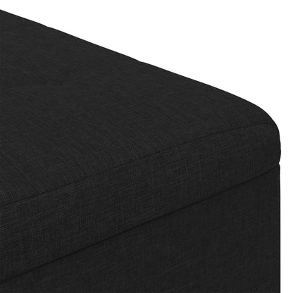 Pouf contenitore con cuscino Nero 80 x 80 x 45 cm Tessuto - homemem39