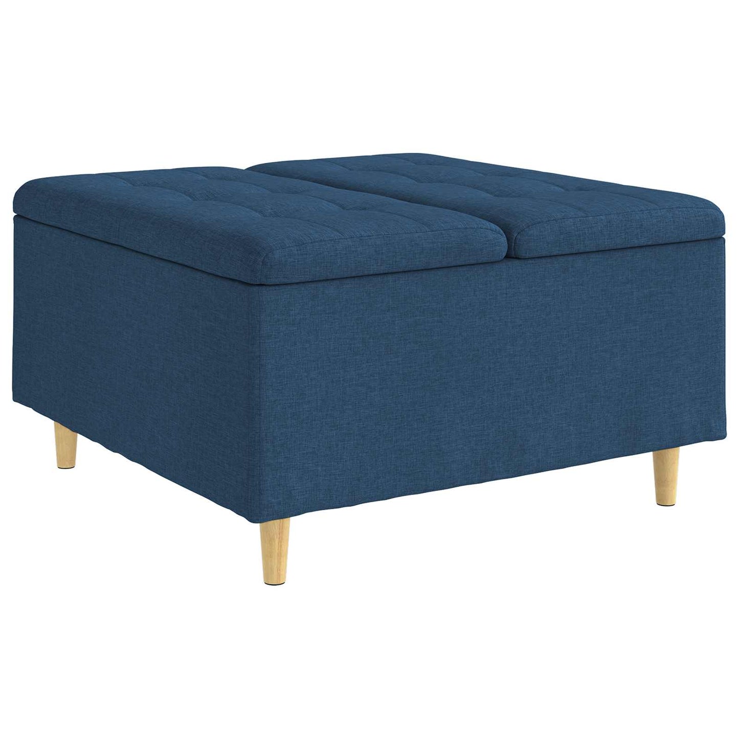 Pouf contenitore con cuscino Blu 80 x 80 x 45 cm Tessuto | homemem39