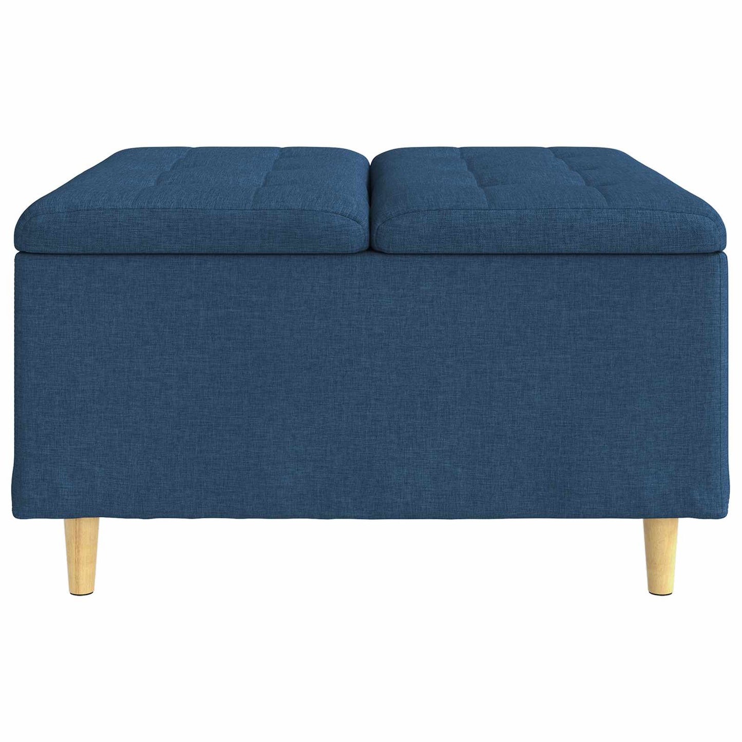 Pouf contenitore con cuscino Blu 80 x 80 x 45 cm Tessuto