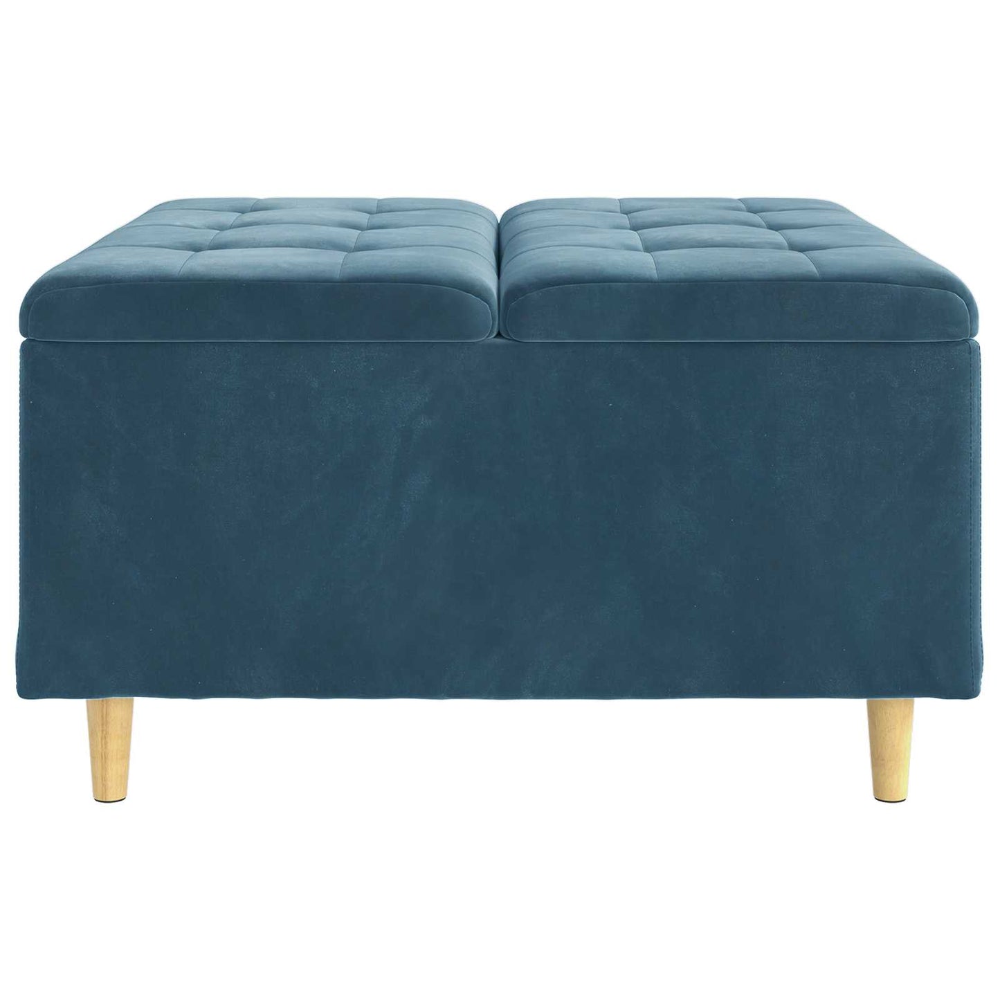 Pouf contenitore con cuscino Blu 80 x 80 x 45 cm Velluto