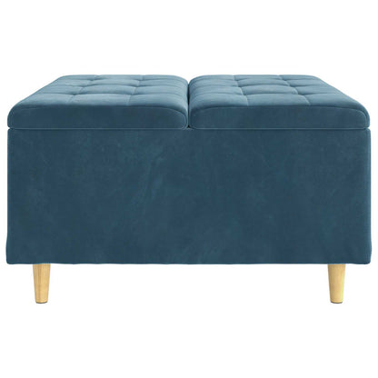 Pouf contenitore con cuscino Blu 80 x 80 x 45 cm Velluto