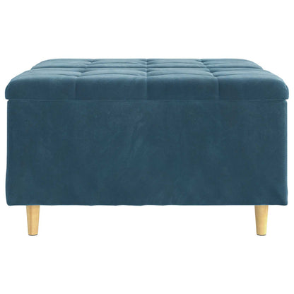 Pouf contenitore con cuscino Blu 80 x 80 x 45 cm Velluto | homemem39