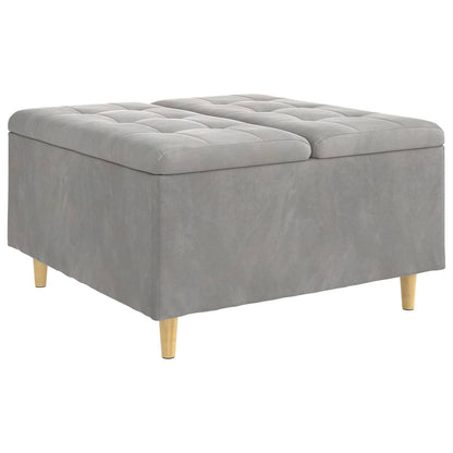 Pouf contenitore Grigio chiaro 80 x 80 x 45 cm Velluto