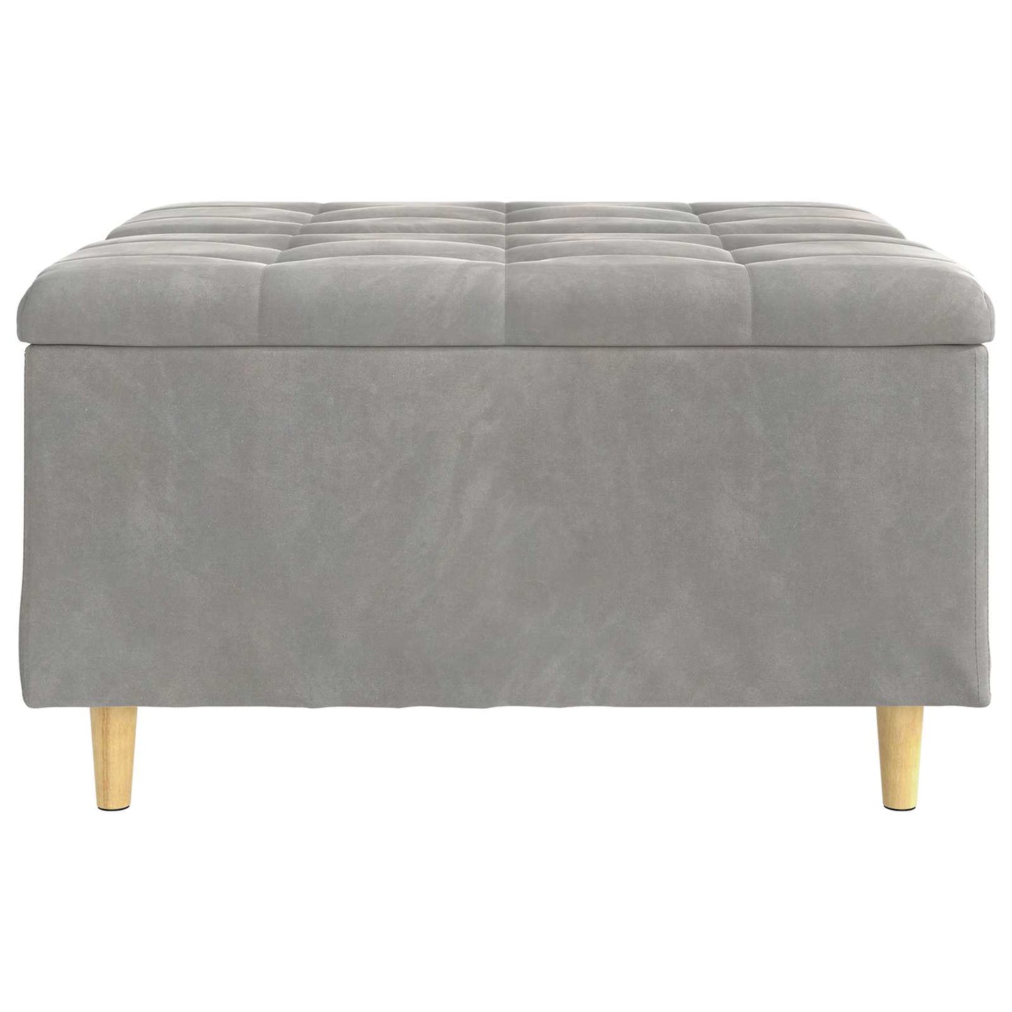 Pouf contenitore Grigio chiaro 80 x 80 x 45 cm Velluto
