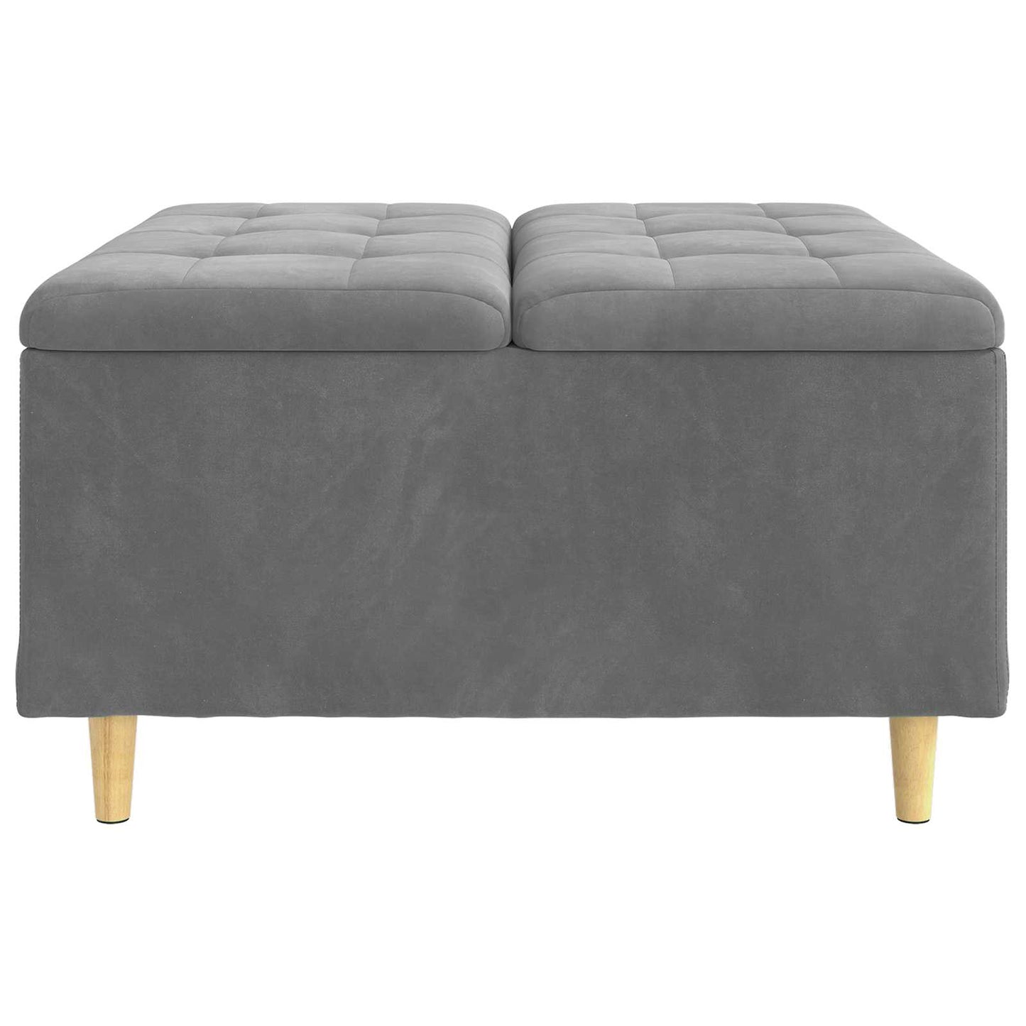 Pouf contenitore Grigio scuro 80 x 80 x 45 cm Velluto | homemem39