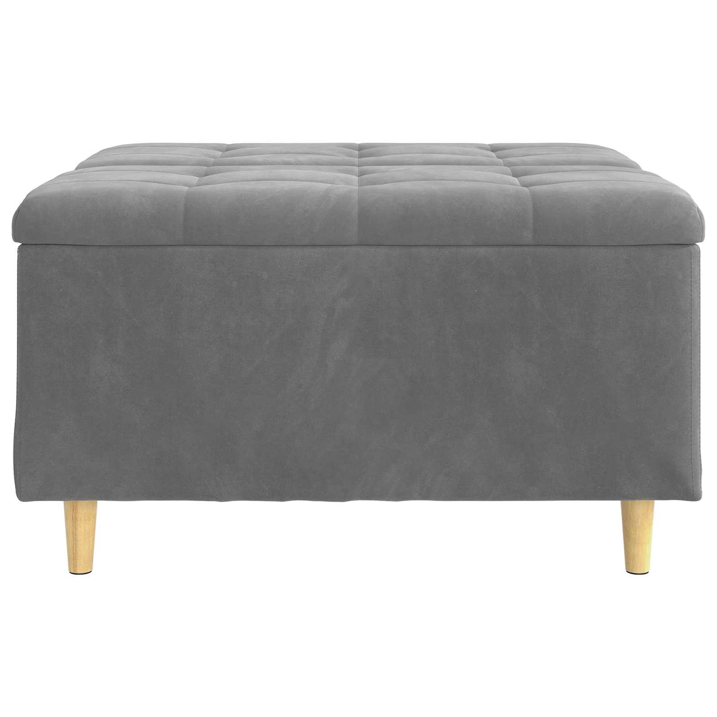 Pouf contenitore Grigio scuro 80 x 80 x 45 cm Velluto | homemem39