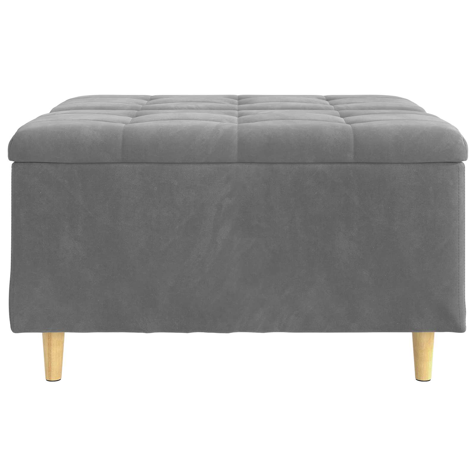 Pouf contenitore Grigio scuro 80 x 80 x 45 cm Velluto | homemem39