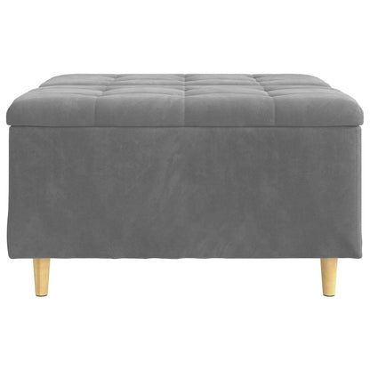 Pouf contenitore Grigio scuro 80 x 80 x 45 cm Velluto | homemem39