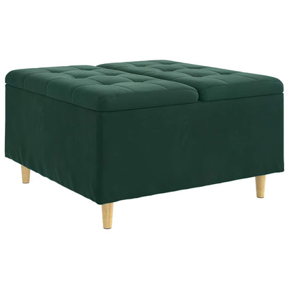 Pouf contenitore Verde Scuro 80 x 80 x 45 cm Velluto