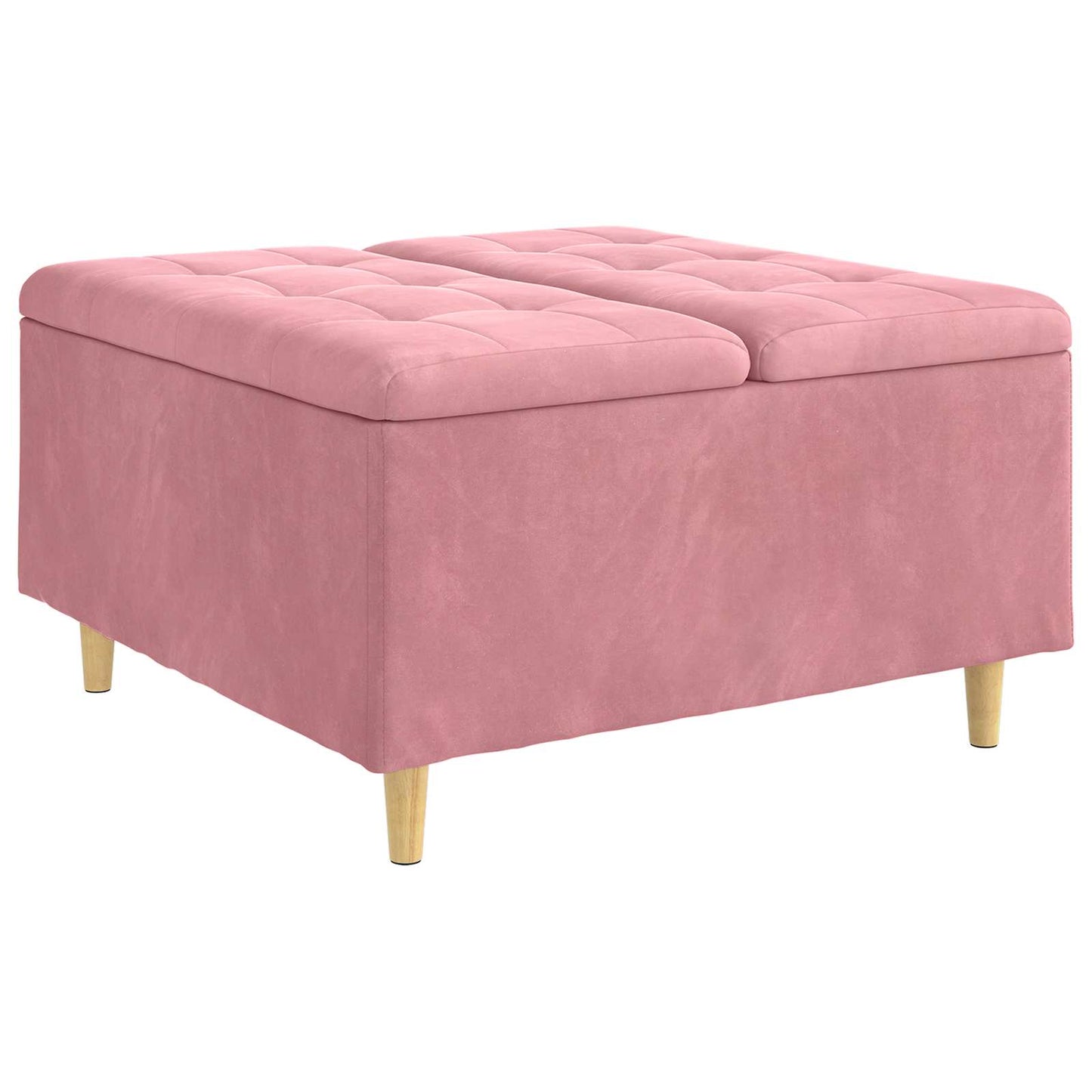 Pouf contenitore con cuscino Rosa 80 x 80 x 45 cm Velluto